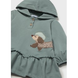 Vestido con capucha volantes bebé niña mayoral