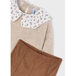 Conjunto legging efecto ante y blusa niña mayoral