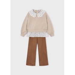Conjunto legging efecto ante y blusa niña mayoral