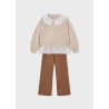 Conjunto legging efecto ante y blusa niña mayoral