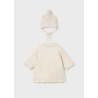 Abrigo tricot con gorro bebe niña mayoral