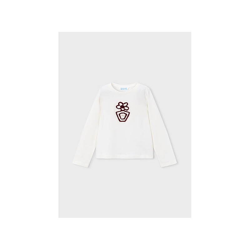 Camiseta básica flor niña mayoral