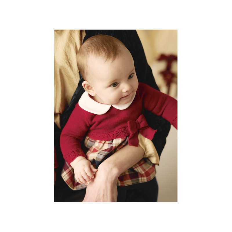 Vestido tricot combinado bebe niña mayoral