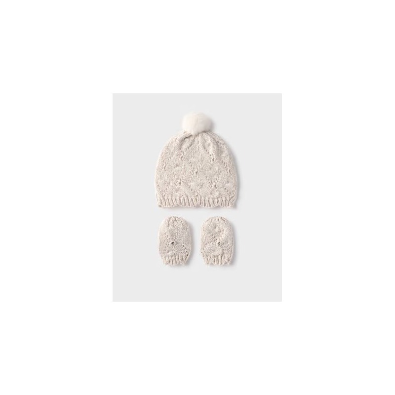 Set gorro y manoplas bebe niña mayoral