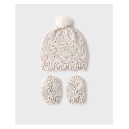 Set gorro y manoplas bebe niña mayoral