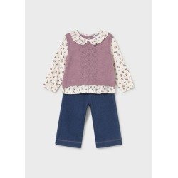 Conjunto pantalon chaleco unido bebe niña mayoral
