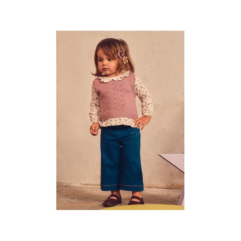 Conjunto pantalon chaleco unido bebe niña mayoral