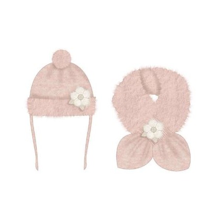 Conjunto gorro bufanda con pelo niña mayoral