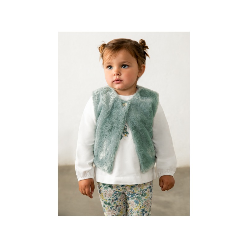 Conjunto 3 piezas chaleco bebé niña mayoral