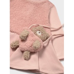 Vestido combinado con bolso osito bebé mayoral