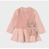 Vestido combinado con bolso osito bebé mayoral