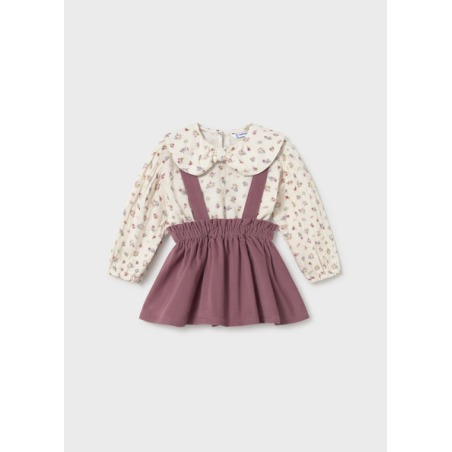 Conjunto falda tirantes y blusa bebé niña mayoral