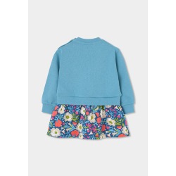 Vestido felpa estampado flores niña boboli