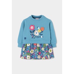 Vestido felpa estampado flores niña boboli