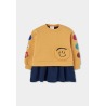Vestido felpa parches de emoticonos niña boboli