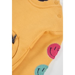 Vestido felpa parches de emoticonos niña boboli