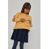 Vestido felpa parches de emoticonos niña boboli