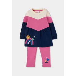 Conjunto punto arcoíris niña boboli