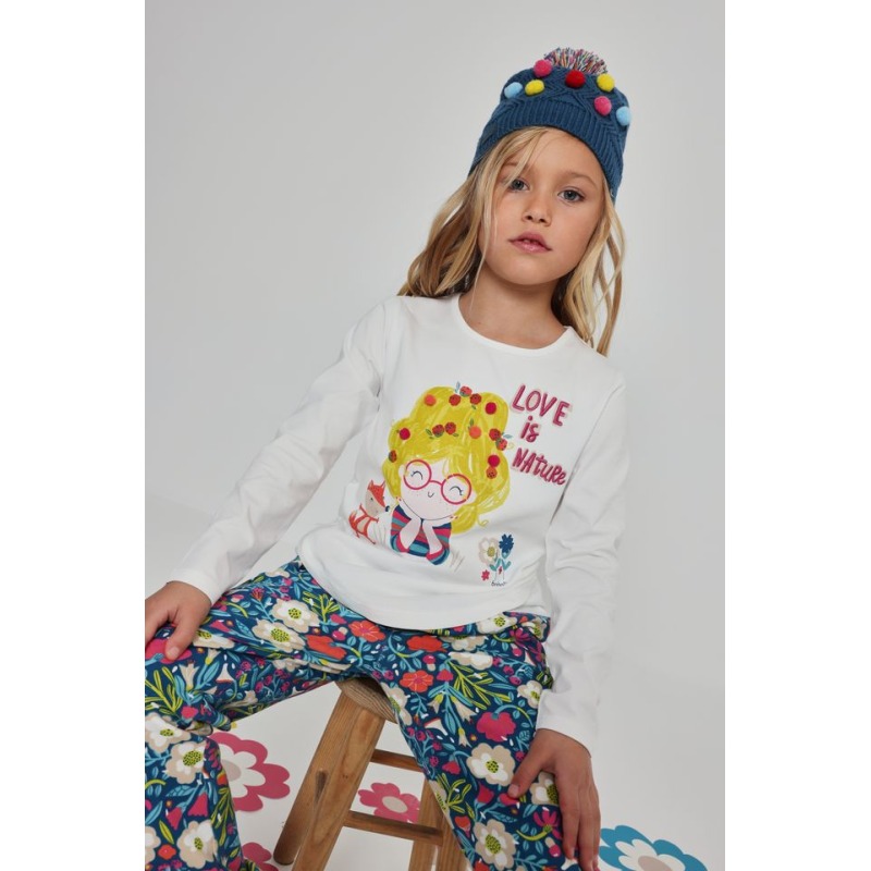 Camiseta punto muñeca y zorro niña boboli