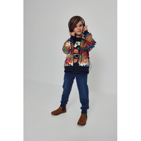 Pantalón niño felpa denim boboli