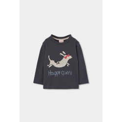 Camiseta punto niño estampado happy Boboli