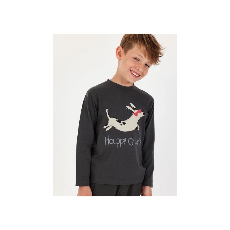 Camiseta punto niño estampado happy Boboli