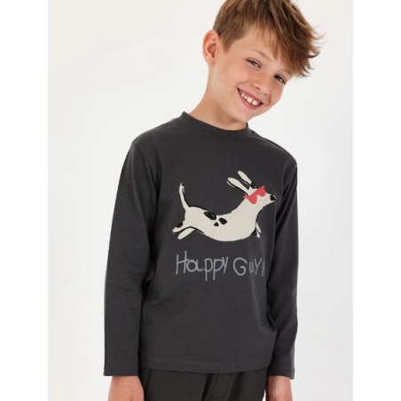 Camiseta punto niño estampado happy Boboli