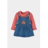 Conjunto peto punto denim bebé niña oso Boboli