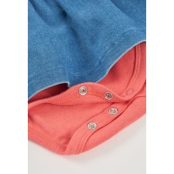 Conjunto peto punto denim bebé niña oso Boboli
