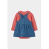 Conjunto peto punto denim bebé niña oso Boboli