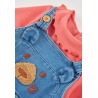 Conjunto peto punto denim bebé niña oso Boboli