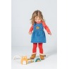 Conjunto peto punto denim bebé niña oso Boboli