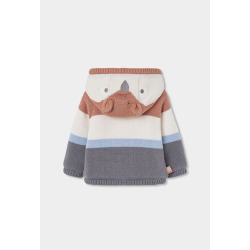Chaqueta punto bebé rayas con capucha Boboli
