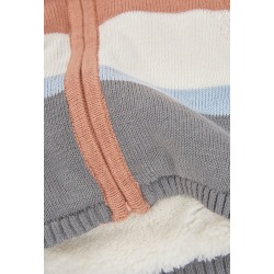 Chaqueta punto bebé rayas con capucha Boboli