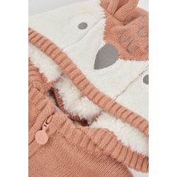 Chaqueta punto bebé rayas con capucha Boboli