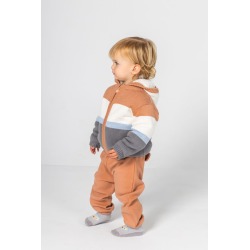 Chaqueta punto bebé rayas con capucha Boboli