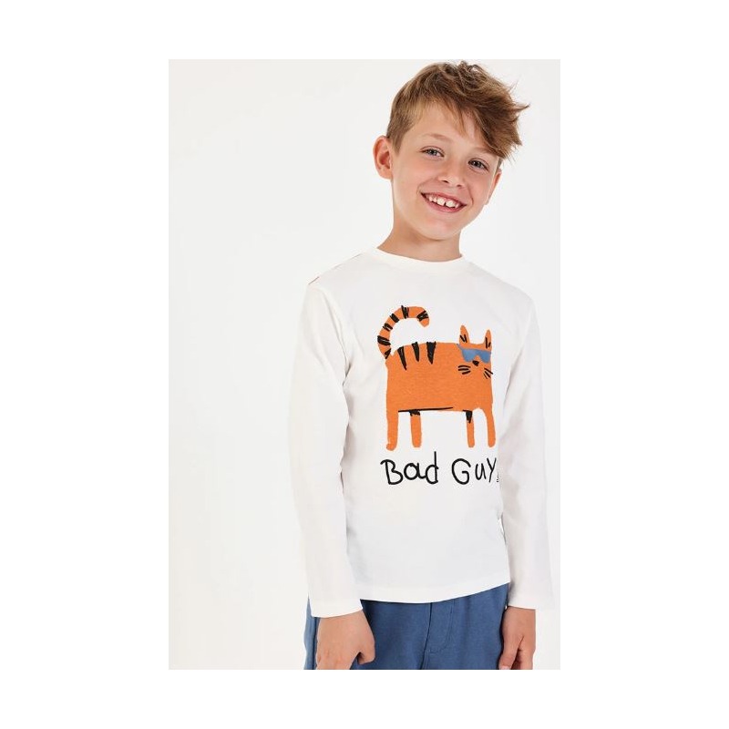 Camiseta punto niño gato Boboli