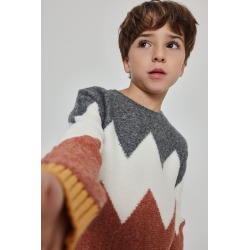 Jersey geométrico zigzag niño Boboli