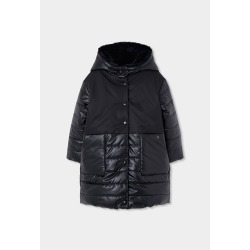 Parka tejido técnico con capucha niña boboli