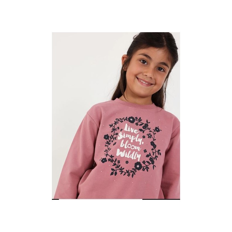 Chandal felpa niña flores Boboli