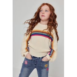 Jersey niña con rayas multicolor Boboli