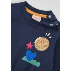 Vestido punto con lentejuelas niña Boboli
