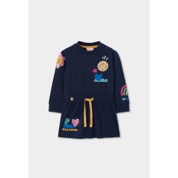 Vestido punto con lentejuelas niña Boboli