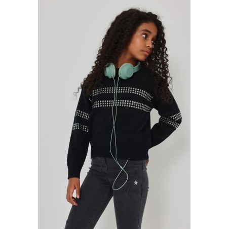 Jersey niña con tachuelas plateadas Boboli