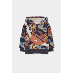 Sudadera felpa niño estampada con osito Boboli