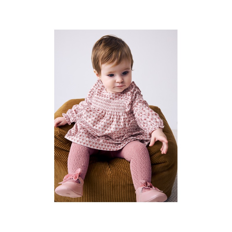 Vestido terciopelo estampado bebe mayoral