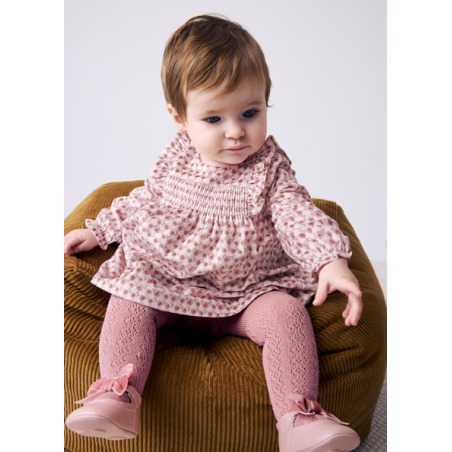 Vestido terciopelo estampado bebe mayoral