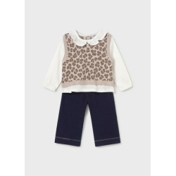 Conjunto pantalón y blusa con chaleco bebé niña mayoral