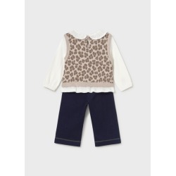 Conjunto pantalón y blusa con chaleco bebé niña mayoral