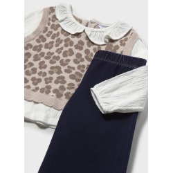 Conjunto pantalón y blusa con chaleco bebé niña mayoral